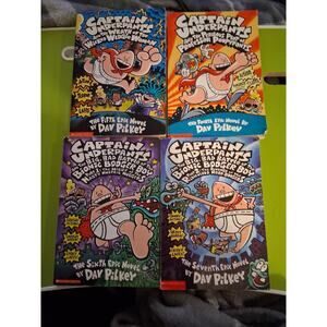 Captain Underpants 4, 5, 6, and 7 Paperback Book Set